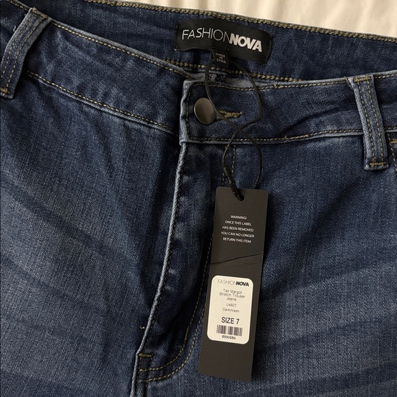 Fashion Nova baggy straight leg dark blue jeans - Picture 4 of 6